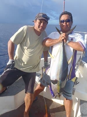 ポンペイで釣り上げられたGT(ロウニンアジ)
